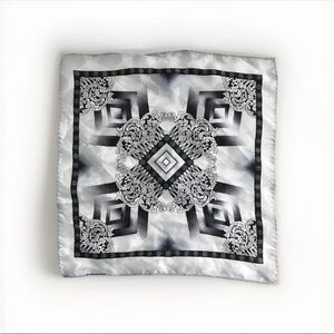 VINTAGE SILK SCARF 80s POWERSUIT SQUARE REGAL ELITE HANDKERCHIEF POCKET SQUARE